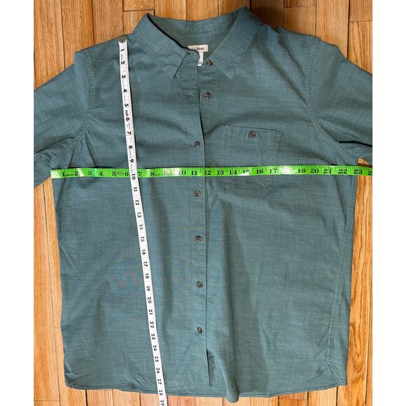 L.L. Bean | NWOT Women's Light Teal Cotton Button Up Long Sleeve Shirt | Size L - Picture 12 of 12